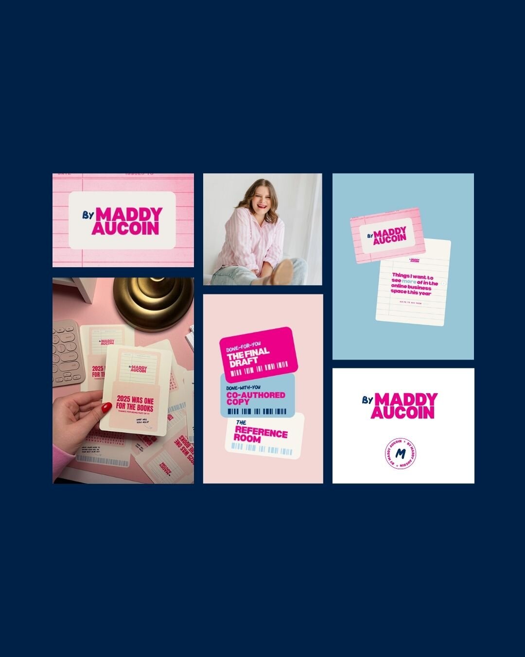 DIY brand design by copywriter Maddy Aucoin, Brand Ed course student