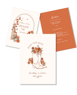 Western Boho Invite and Save the Date