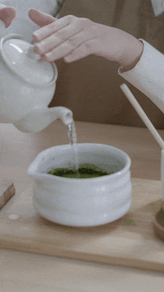 GIF of making Matcha Tea