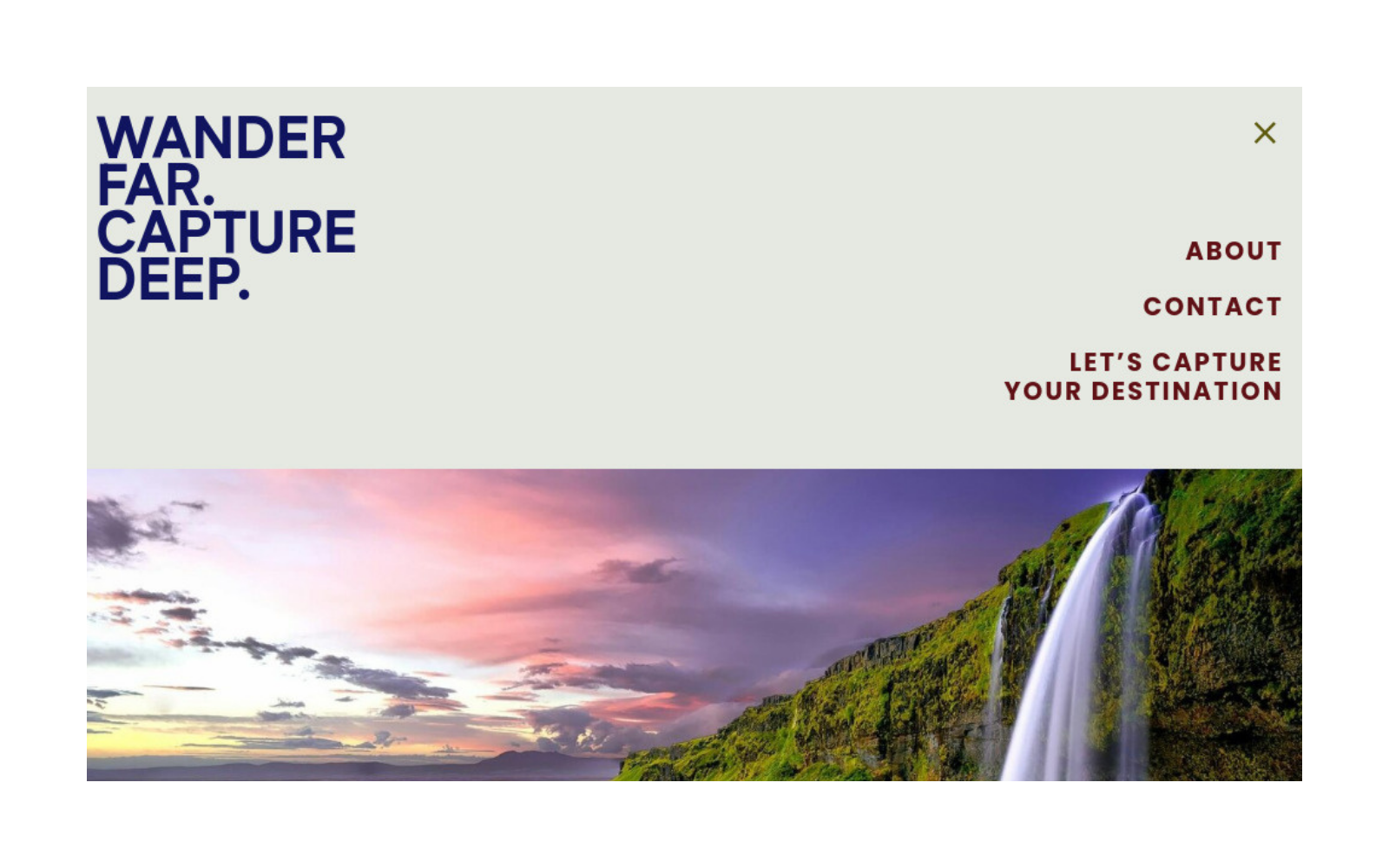 Preview of the Travel Photographer template website design