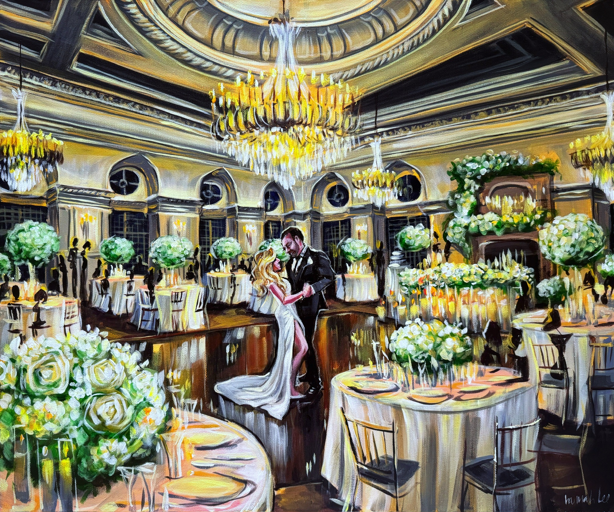 Caitlyn clark angelo massagli park chateau school of rock wedding painting