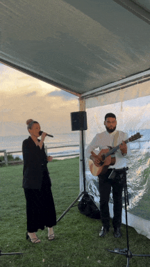 Acoustic guitar and vocals duo performing at sydney wedding