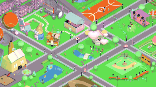 Low poly video animation of a small town, showcasing clean lines and vibrant colors. Ideal for motion design projects, 3D motion design, and creative work, perfect for freelancers specializing in digital animation and visual storytelling.