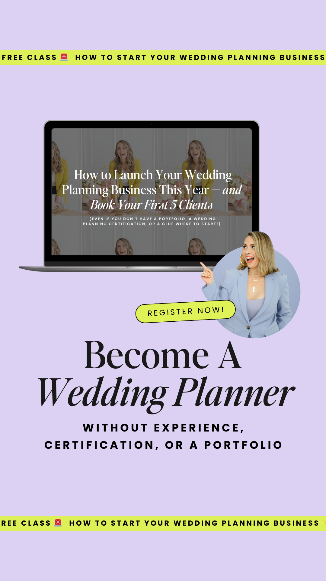 Want to become a wedding planner but don’t know where to start? This free masterclass teaches you exactly how to launch your wedding planning business—without a portfolio, certification, or any prior experience. You'll walk away with the steps to book your first five clients and build a legit business. Perfect for aspiring planners ready to make moves. Save your seat and finally start that dream. #weddingplanner #weddingbusiness #weddingpro #weddingplanning #weddingmarketing