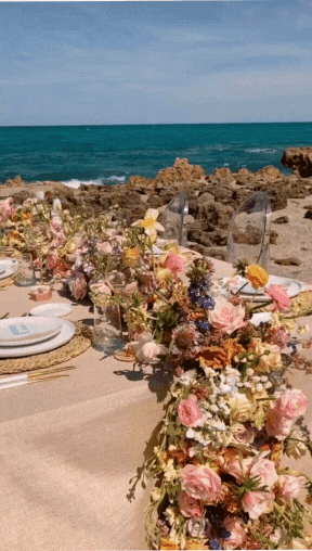 Gif of a Tablescape at a beach.