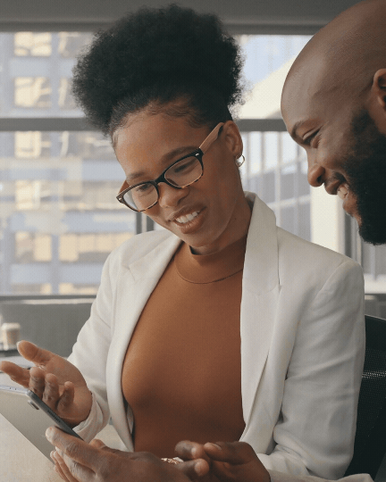 one-on-one with a participant during a strategy session