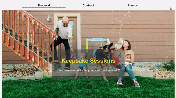 Dubsado Family Photography Proposal Mockup