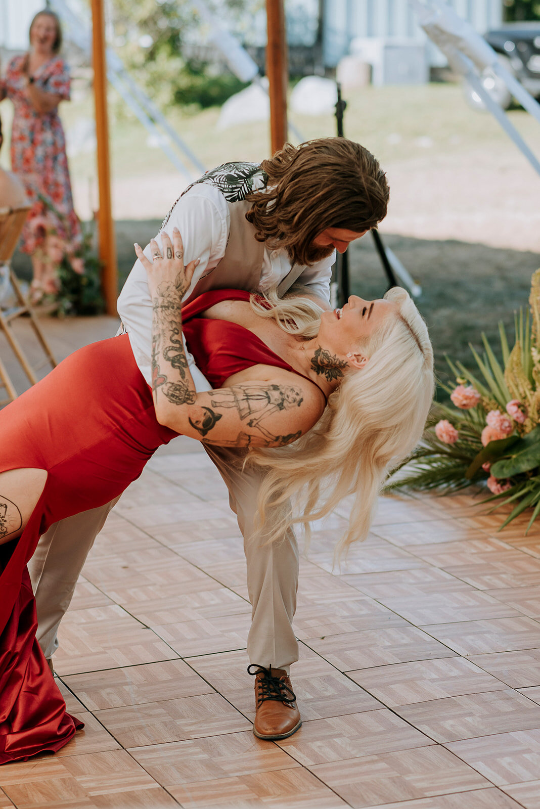 Helen and Mark having their first dance.