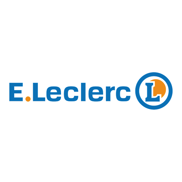 Logo de la marque E Leclerc qui a fait partie de ceux qui ont fait confiance à Manon Klisz pour créer du contenu UGC authentique