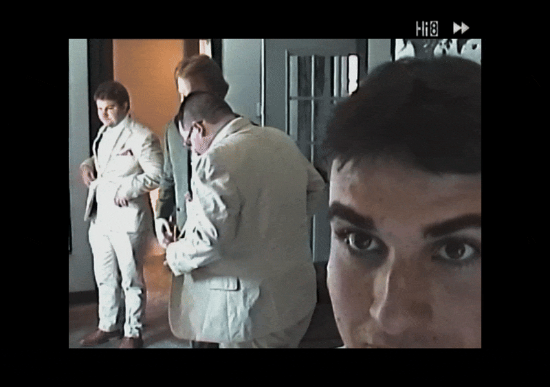 bride and the groom celebrating after their ceremony captured on super 8 film