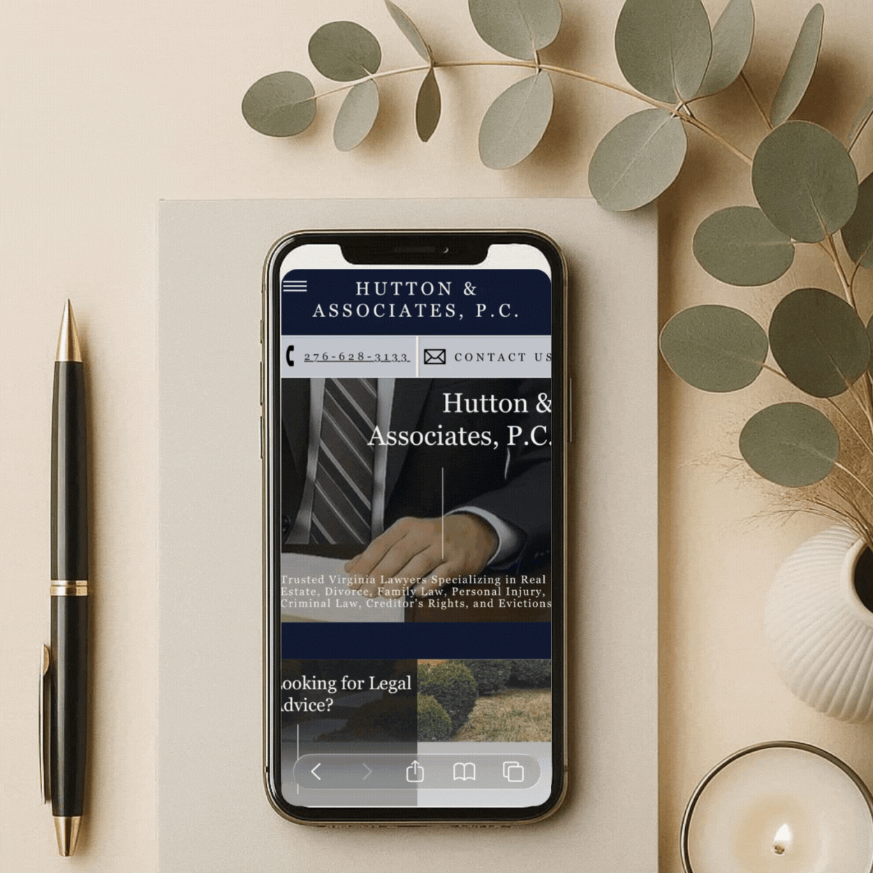 Gif example of previously created website by Web Designs by Taylor Reichart