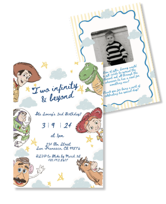 Two Infinity and Beyond! 2nd Birthday Invitation
