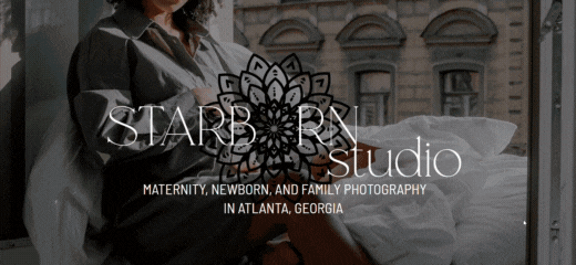 A gif of the homepage of the starborn studio photography website
