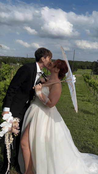 Emotional first look between bride and groom, captured authentically through wedding content creation, highlighting a raw, unscripted moment of love and connection.