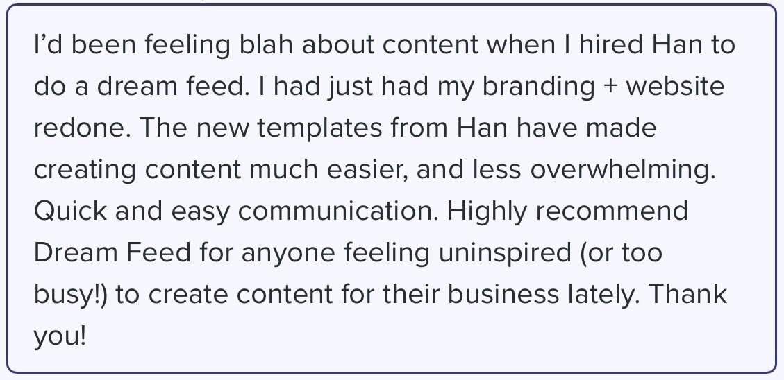 Social Han Client Testimonial