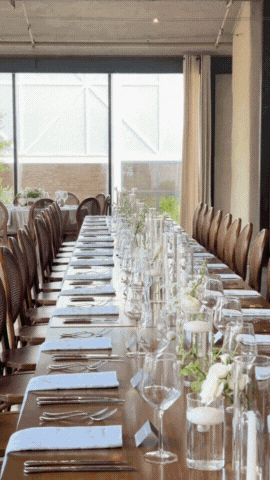 GIF of wedding tables, details, and signs