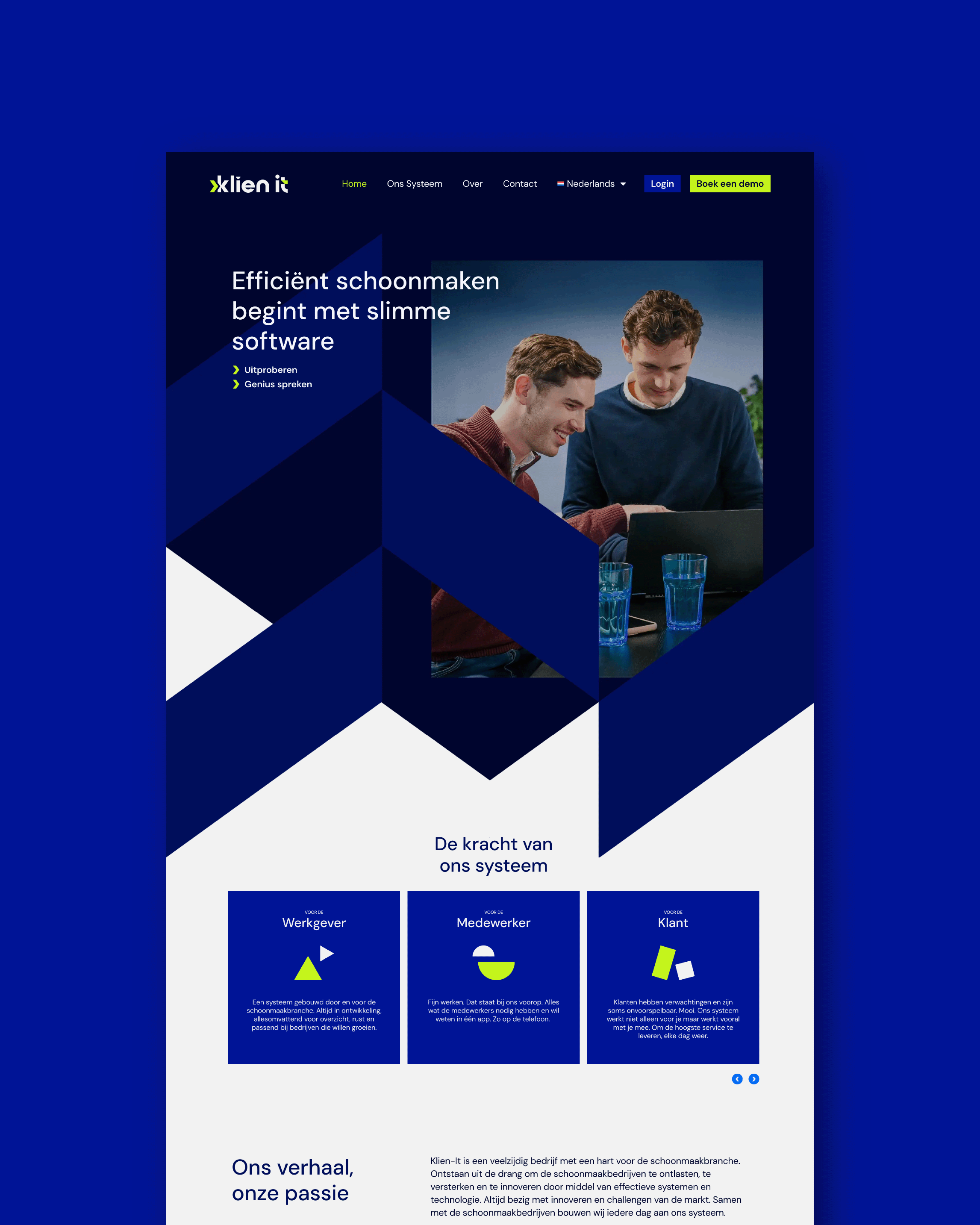 Website animatie Klien IT – Interactieve UX showcase door Studio Vers