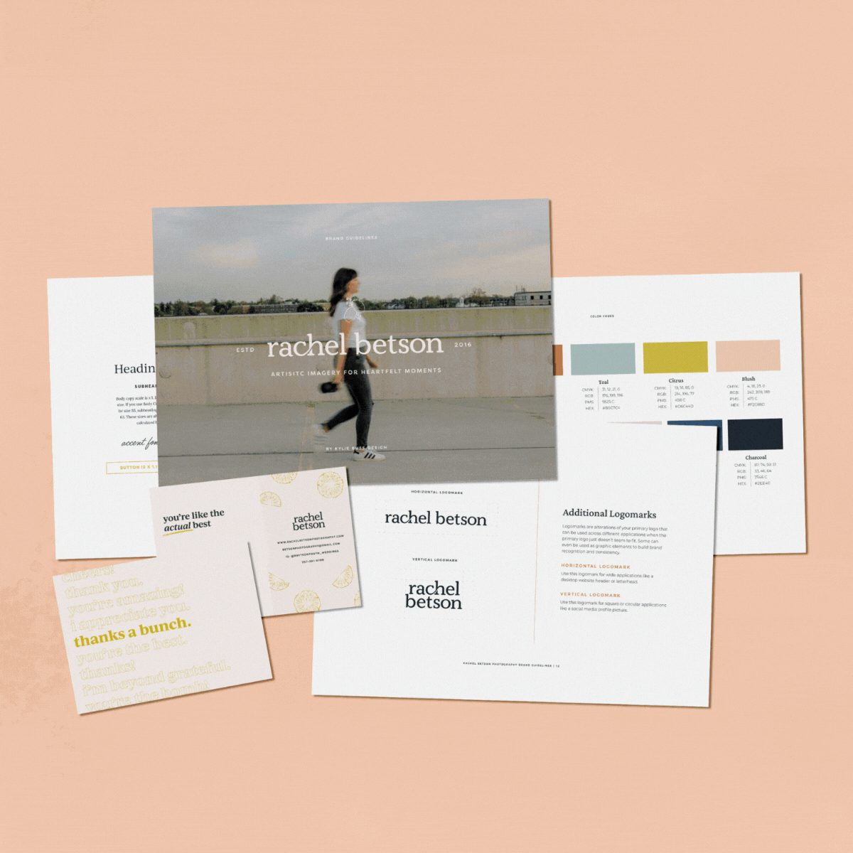 Timeless and elegant brand identity for Rachel Betson Photography, featuring refined typography, warm neutrals, and a sophisticated, artistic aesthetic