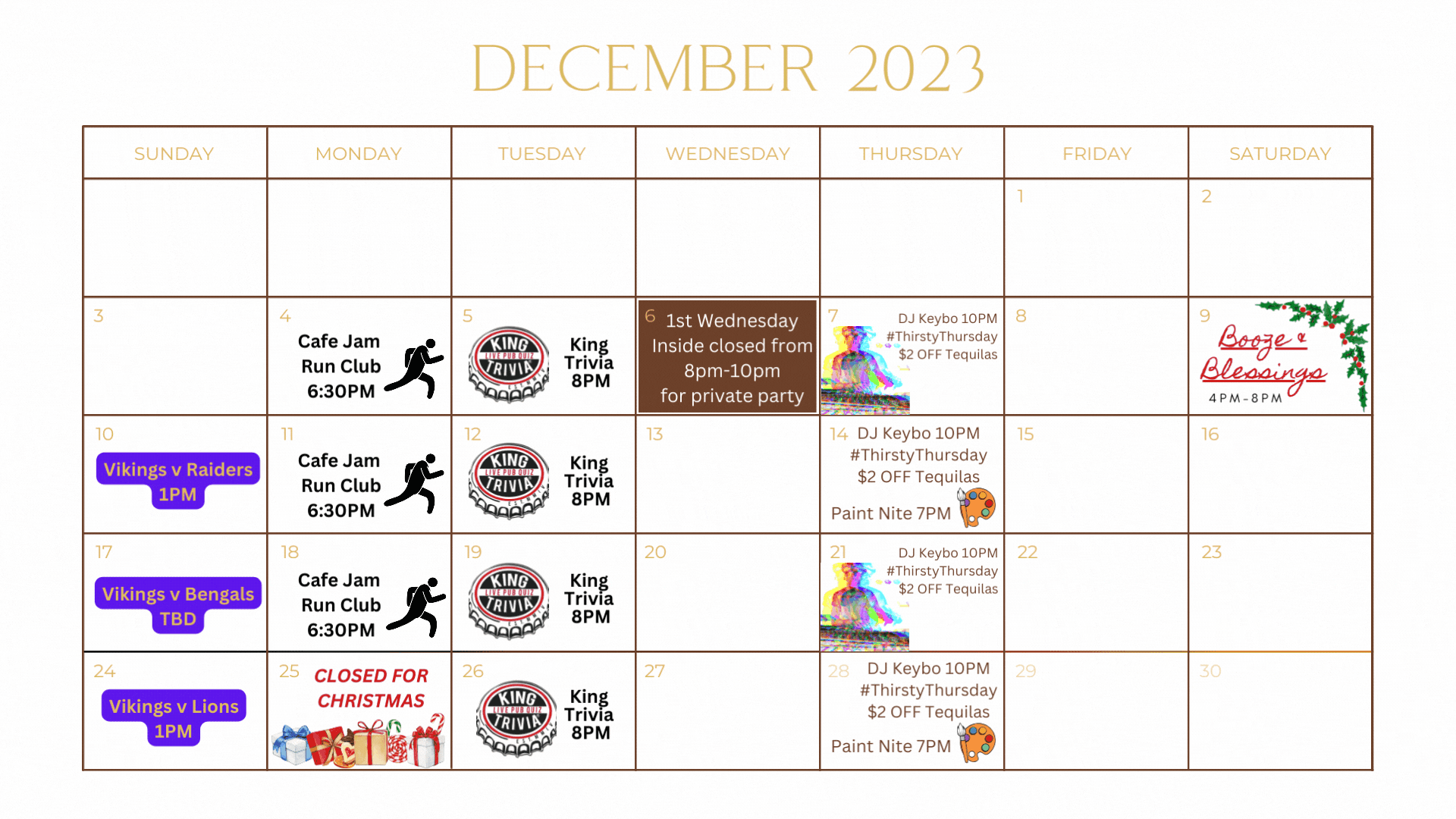 Calendar Of Events