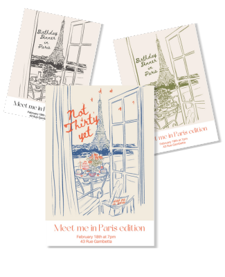 Meet Me In Paris Themed Invitation | Bachelorette | Photography Shoot | Bridal Shower | Birthday