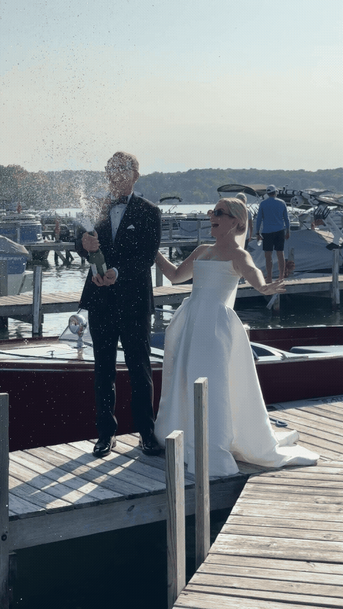 Behind the scenes footage of a champagne celebration after a Columbus, Ohio couple ties the knot.