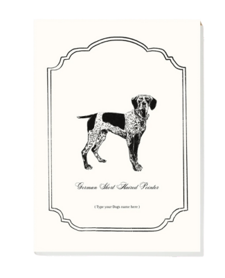 Classic B&W German Short Haired Pointer Digital Pet Portrait, Pet Memorial Gift, Dog Painting, Dog Portraits, Custom Name Template
