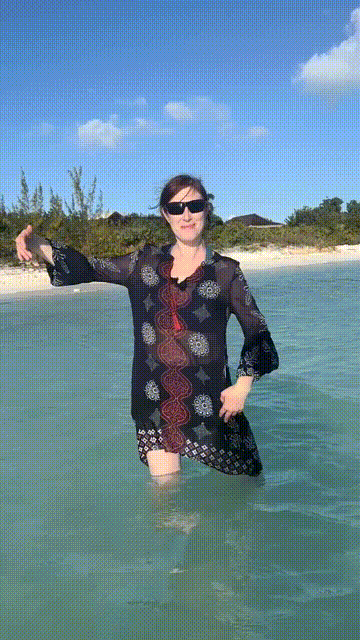 Jen dancing in the water