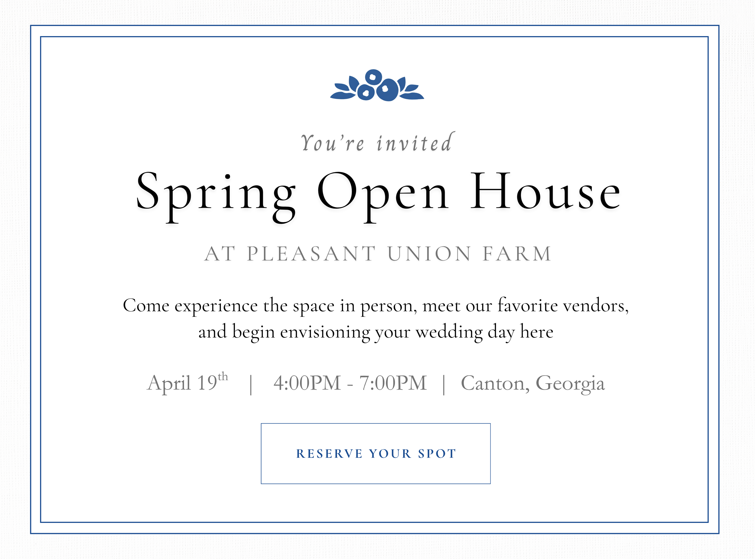 Spring Open House at Pleasant Union Farm