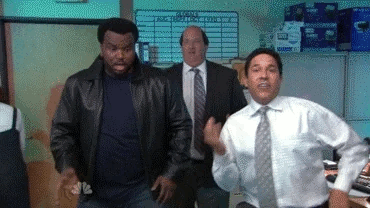 GIF of The Office actors dancing