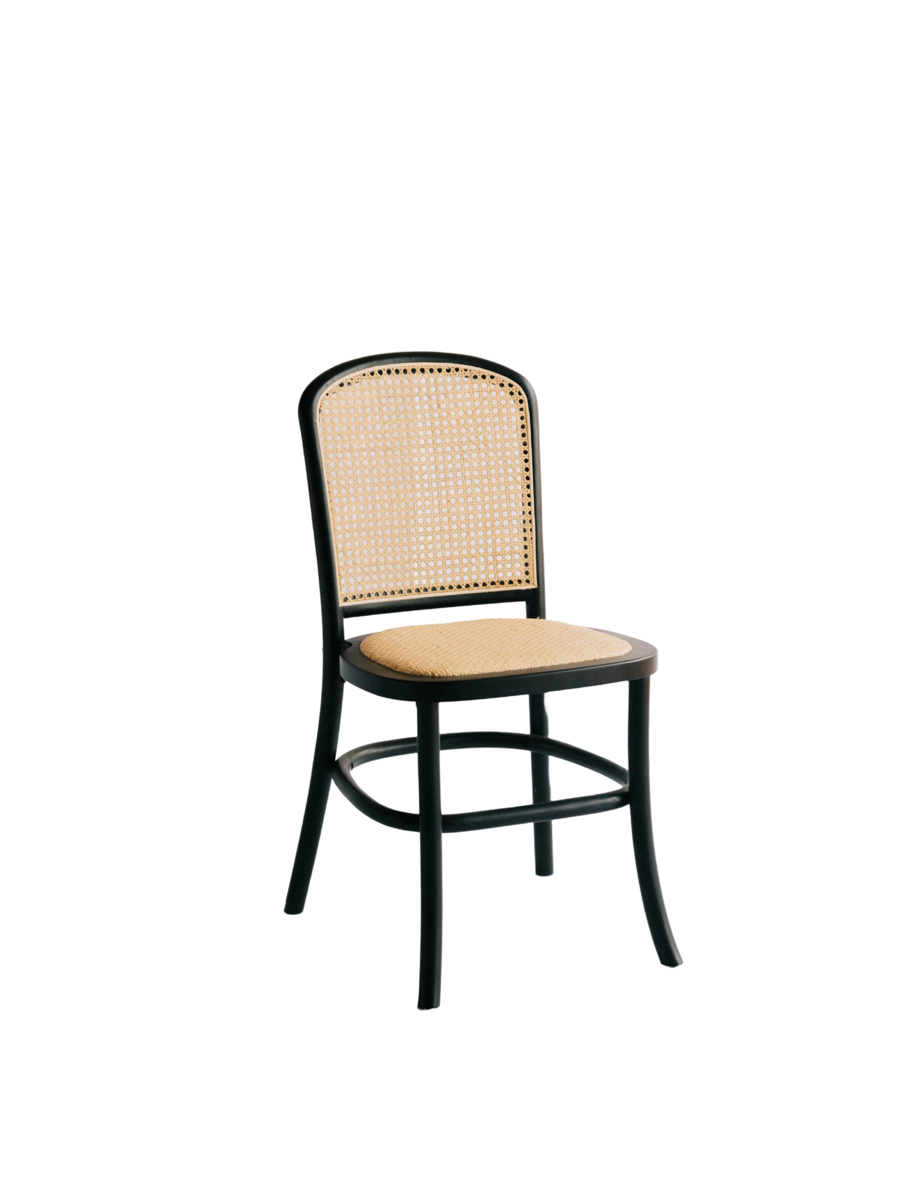 Black Rattan Back Chair