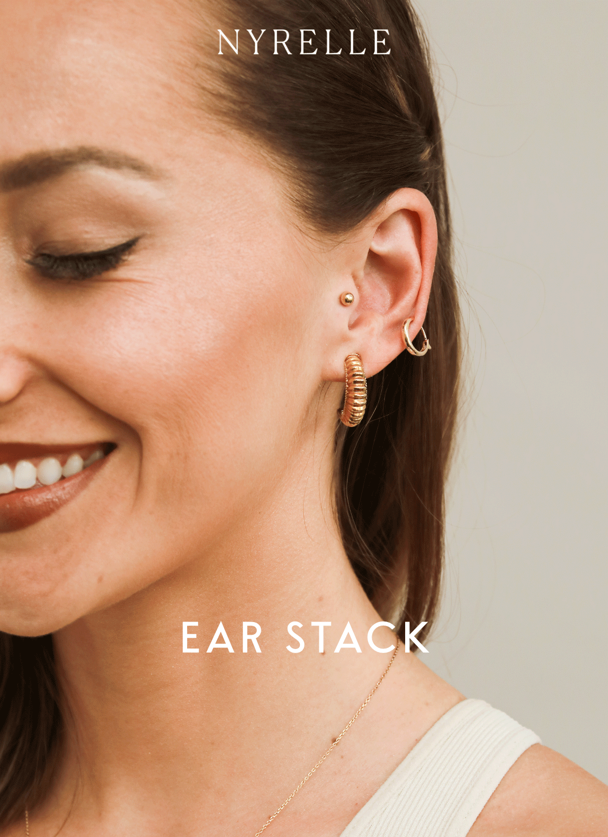 E-commerce Email GIF Design by Graphic Designer in Hong Kong Kyra Janelle – Fashionable Ear Stacking Guide for NYRELLE Jewelry.