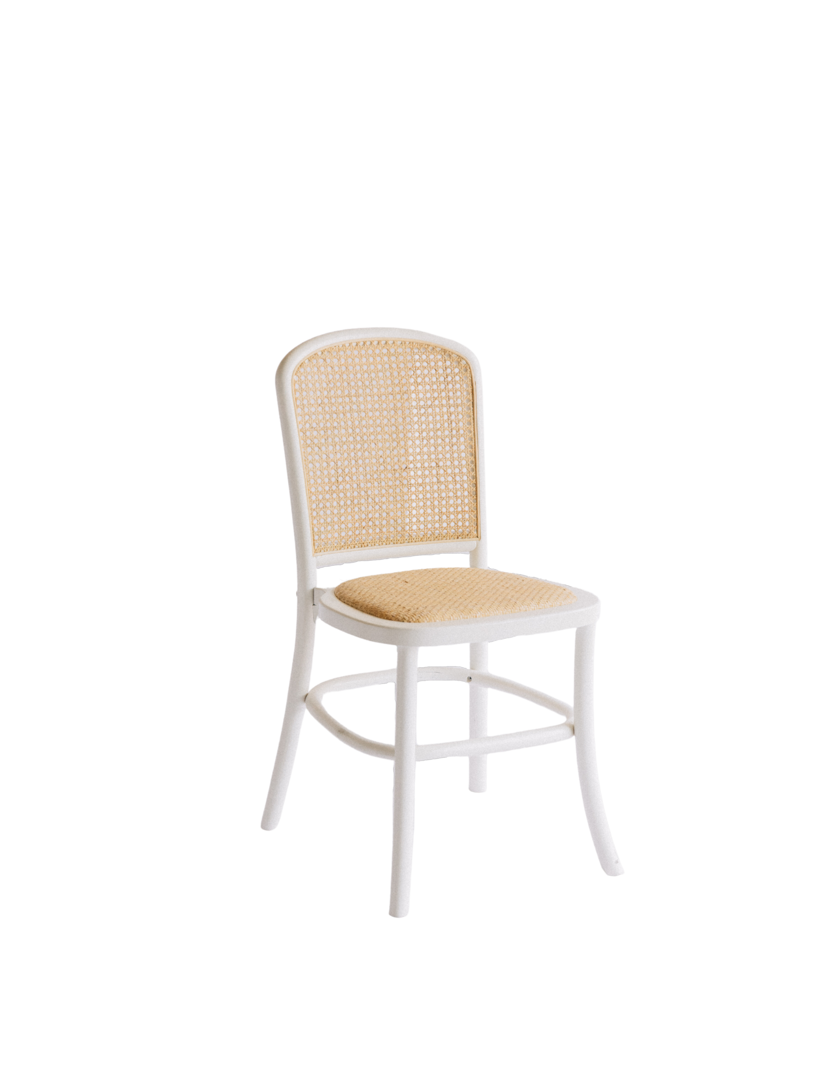 White Rattan Back Chair