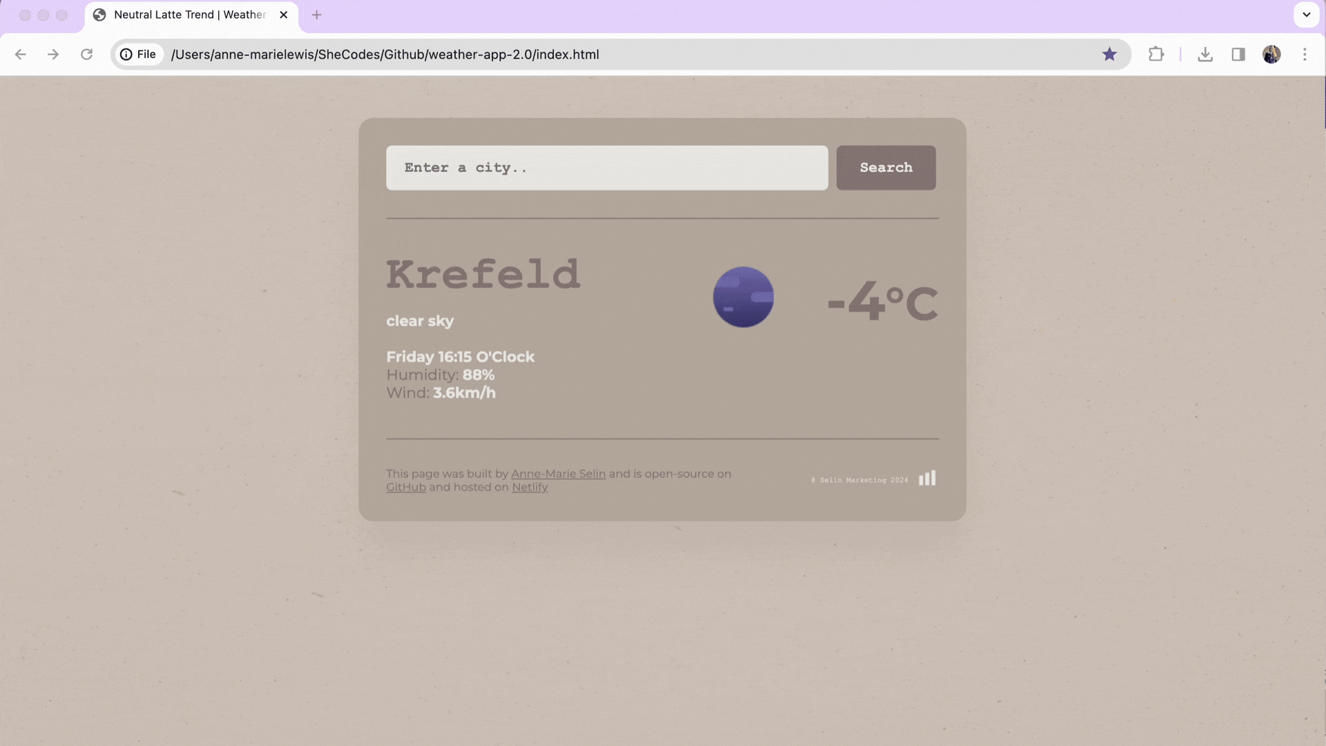 Latte aesthetic Weather App GIF