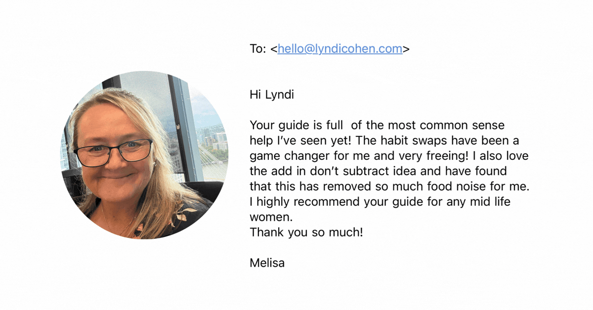 Emails from women who used the Non-Diet Menopause Guide