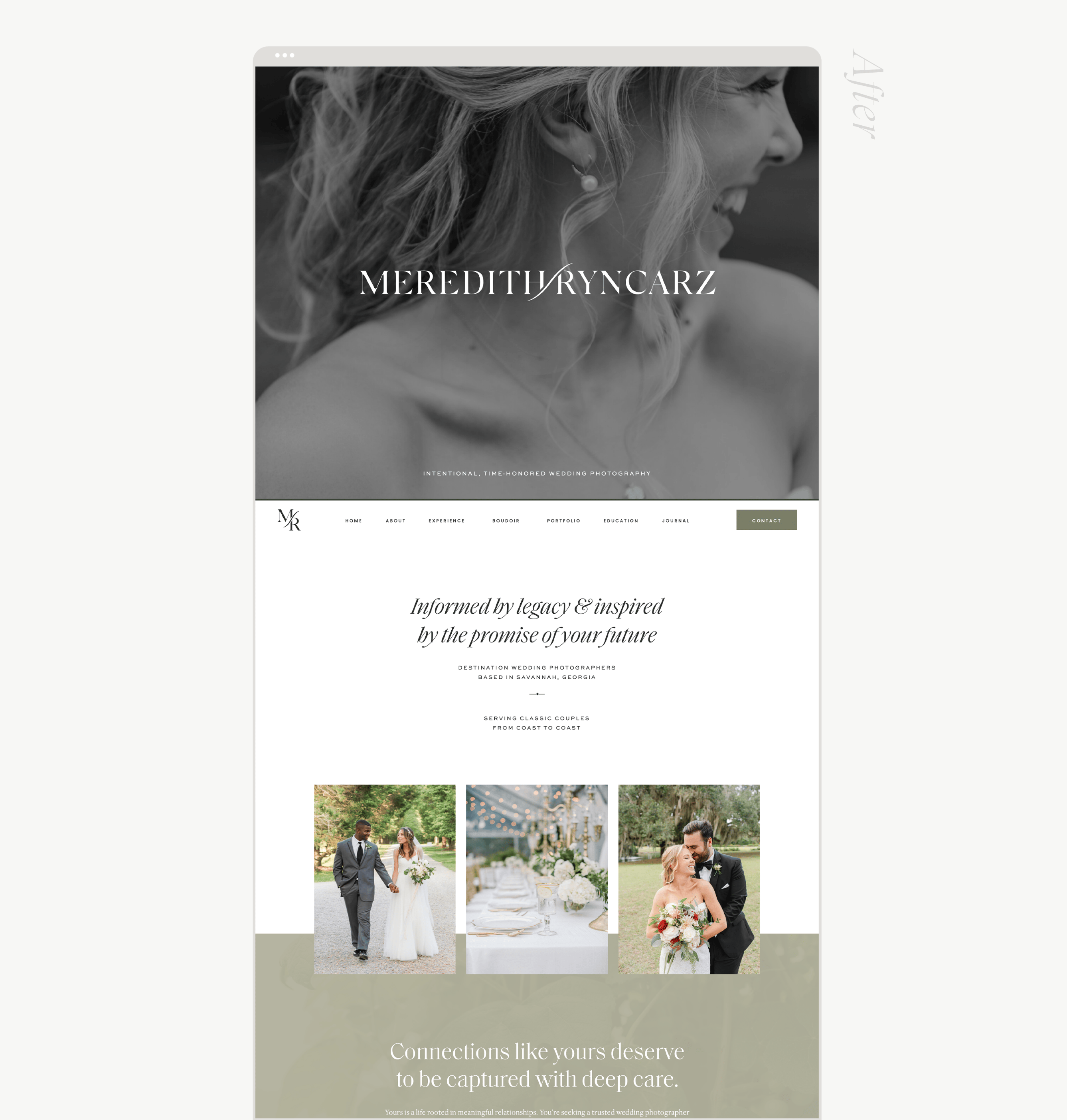 mockup of wedding professional website
