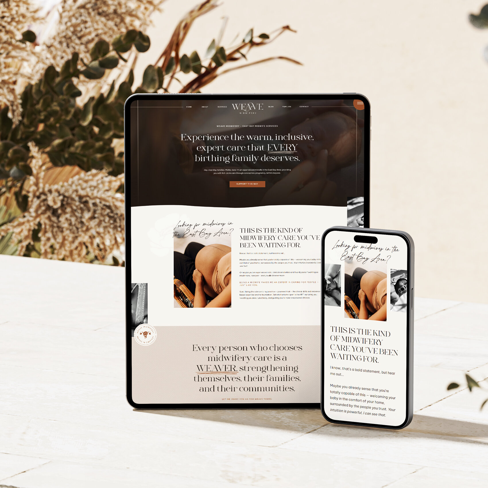 Showit website design for midwife