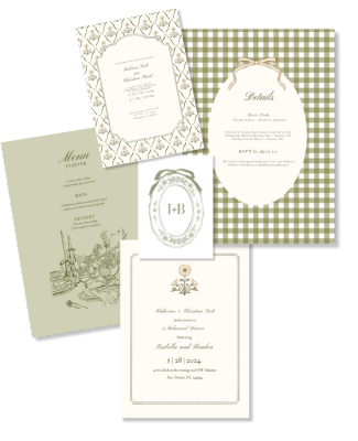 Autumn Cosmos & Bows Wedding / Bridal Shower Invitation Suite - BUNDLE | Canva Template | Digital Download
