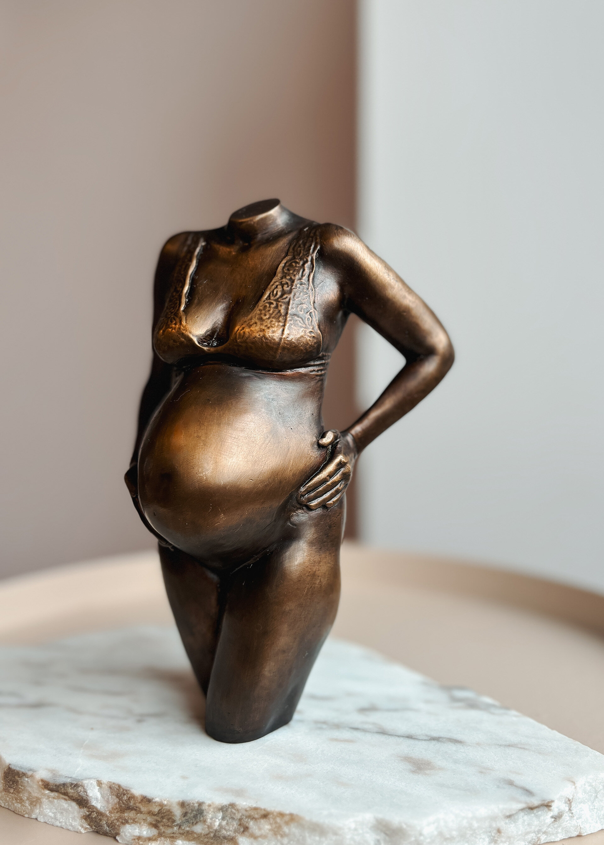BellySisters Zwangerschapsbeeld Brons Gegoten