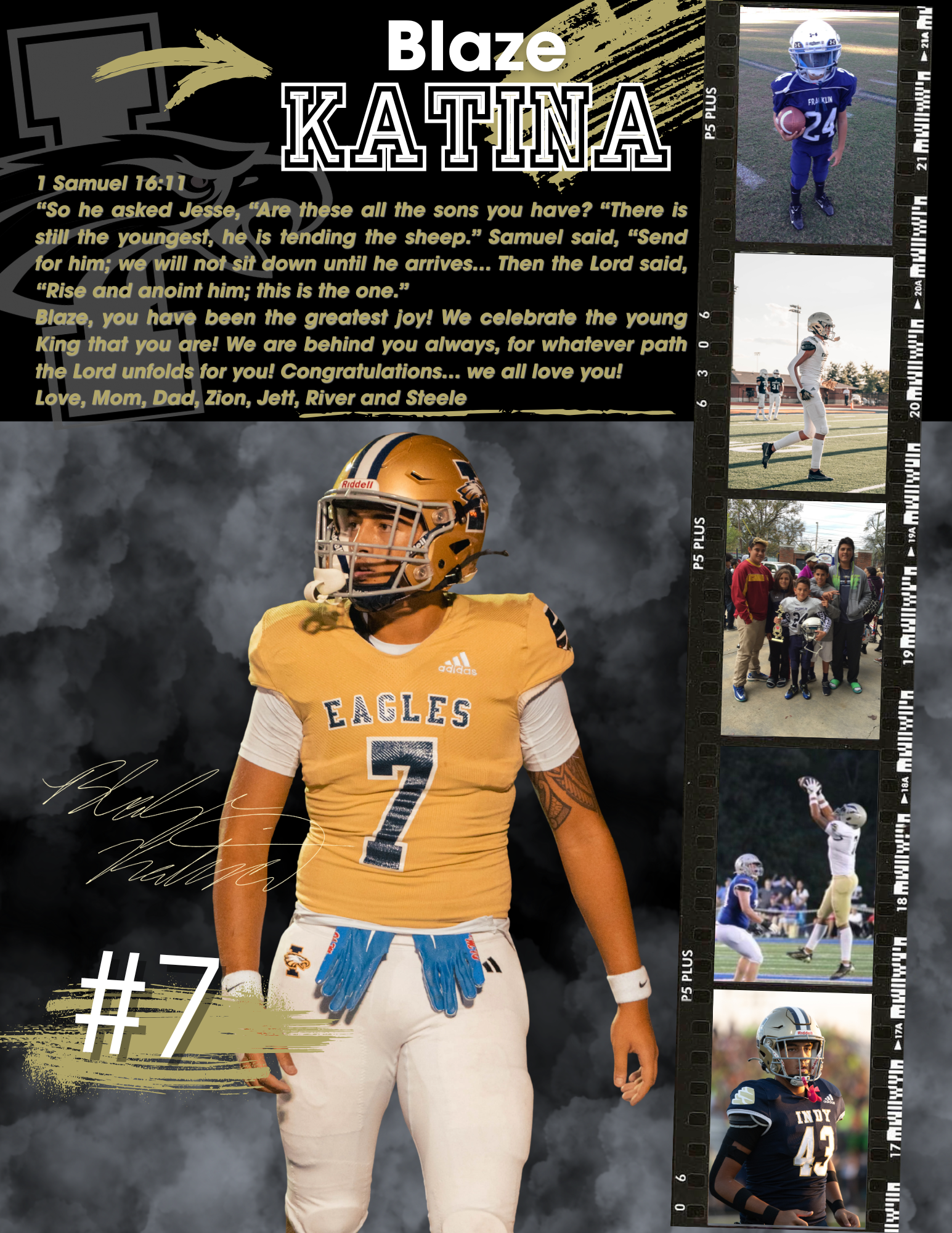 Blaze Katina senior tribute page