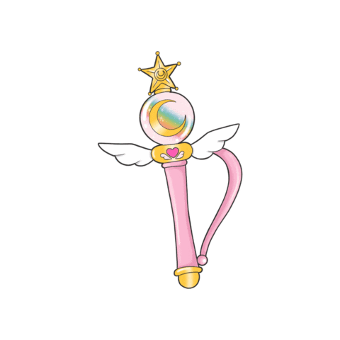 Gif of the Sailor Moon Wand swinging back and forth