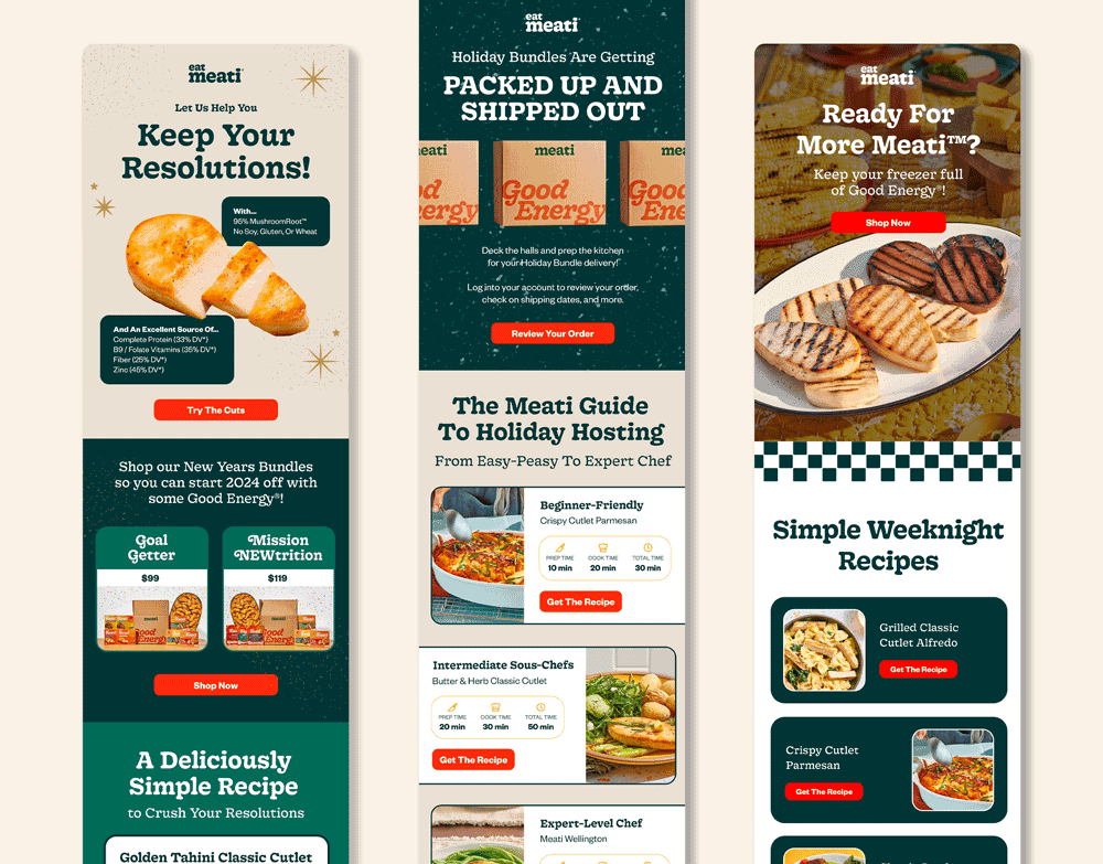Meati Email Marketing Graphic Design Retention Lifecycle