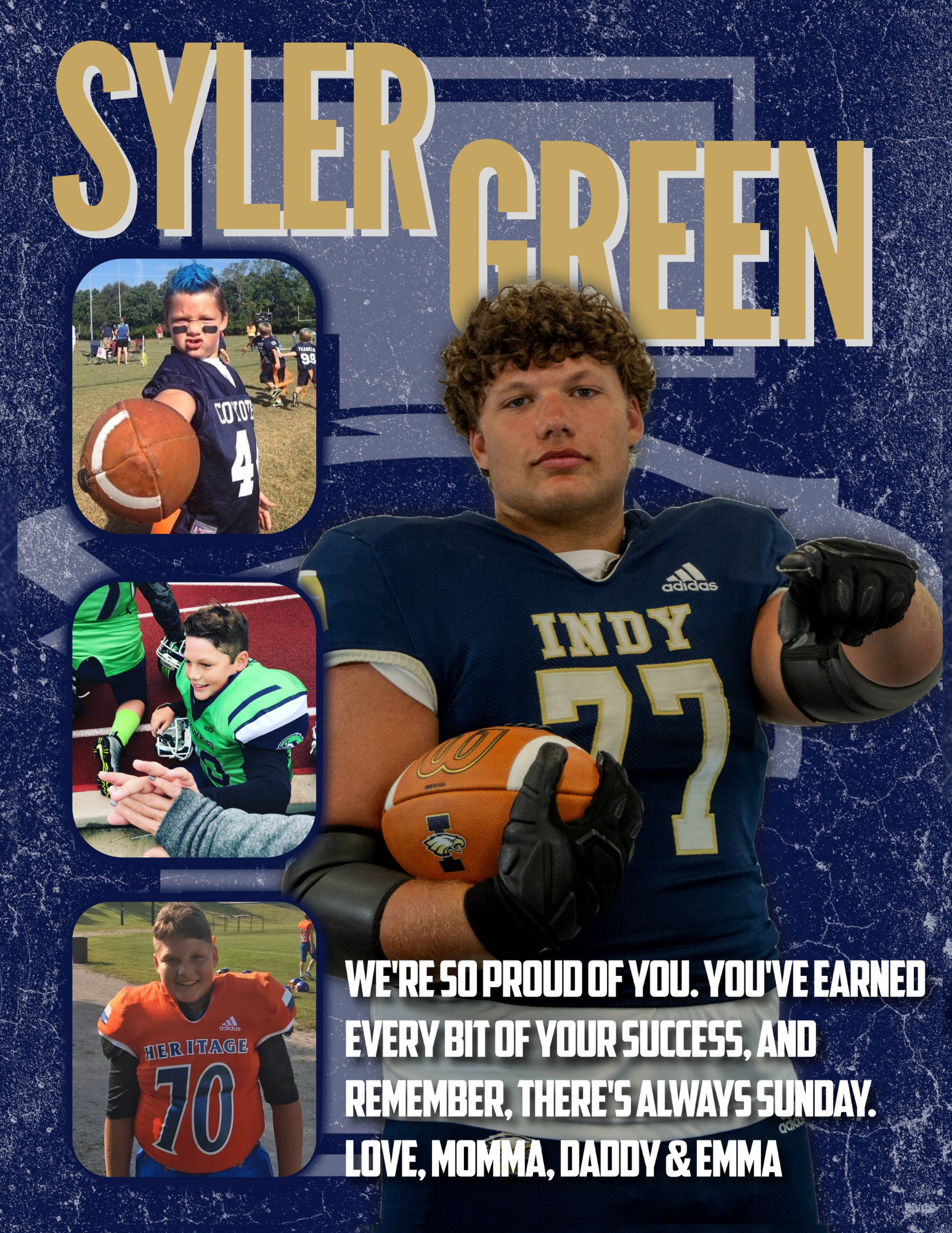 Syler Green senior tribute page