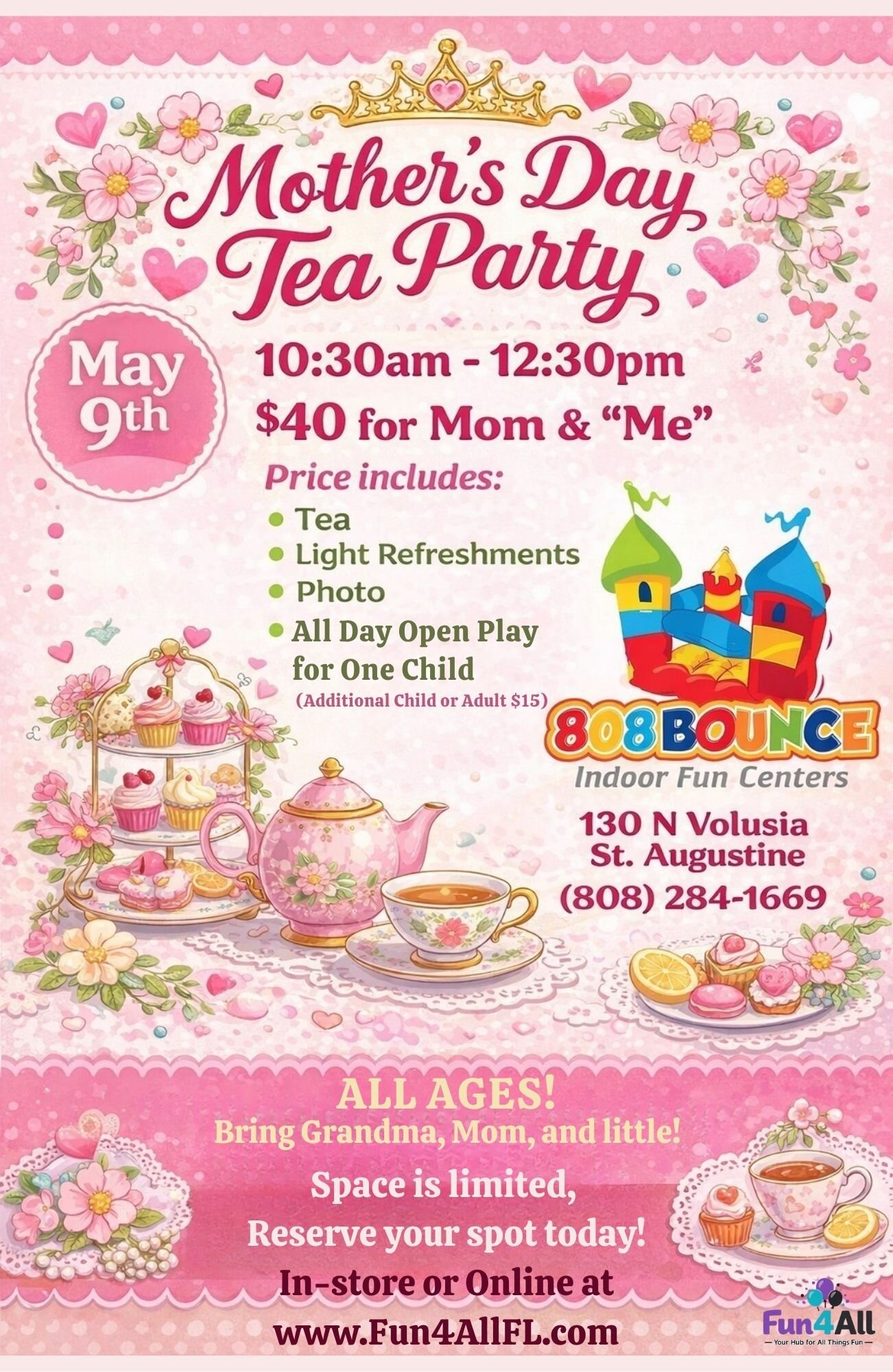 Mother's Day Tea Party at 808 Bounce