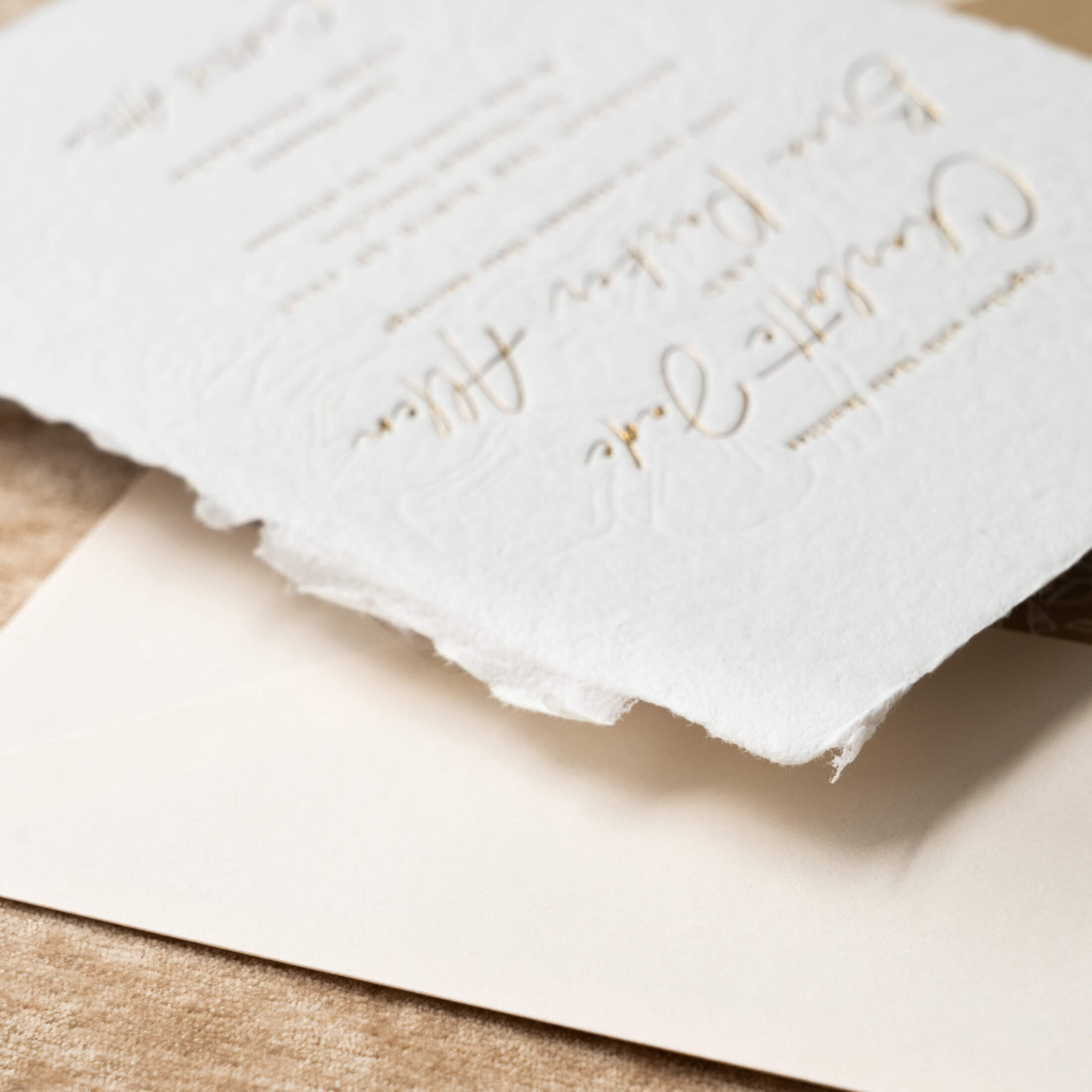 Gold foil wedding invitations