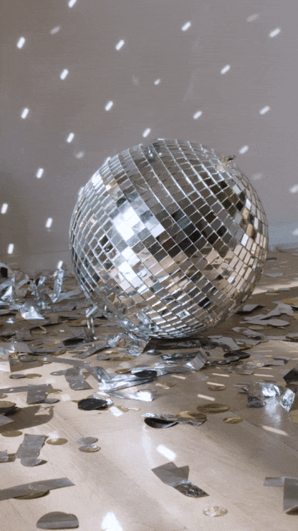 Mirror ball reflecting in the light