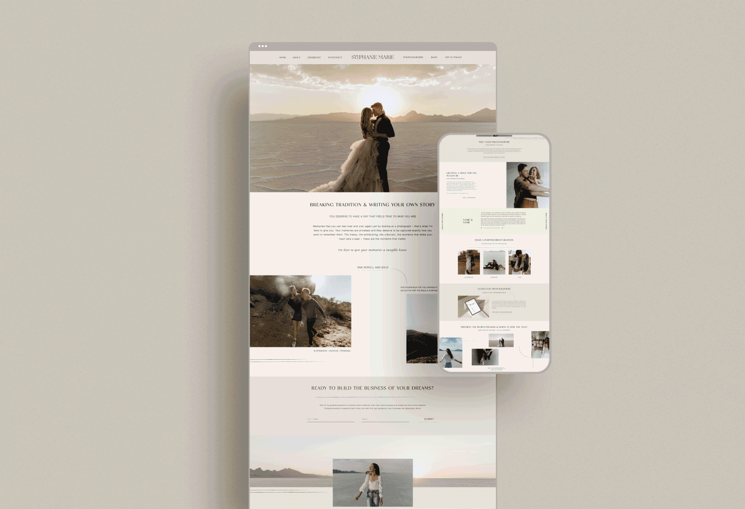 Modern luxury branding and website design for small businesses
