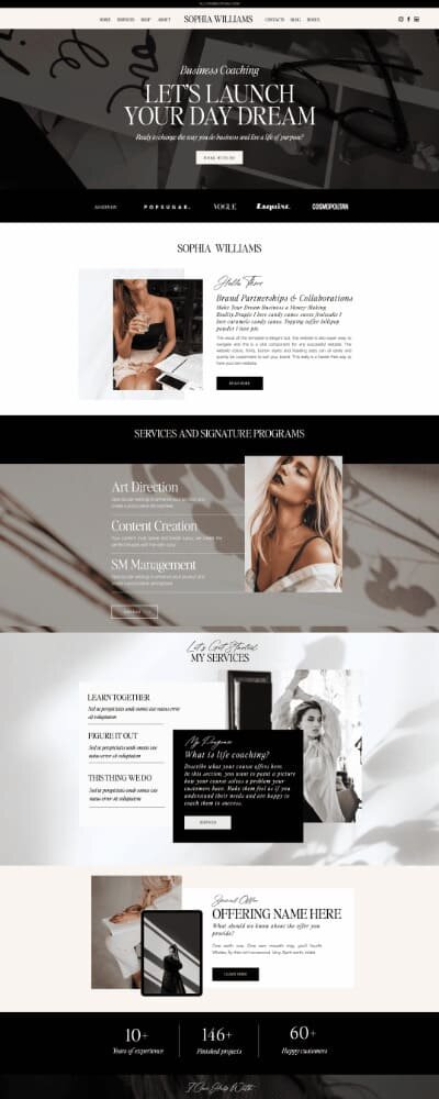 Showit website template Sophia Williams 