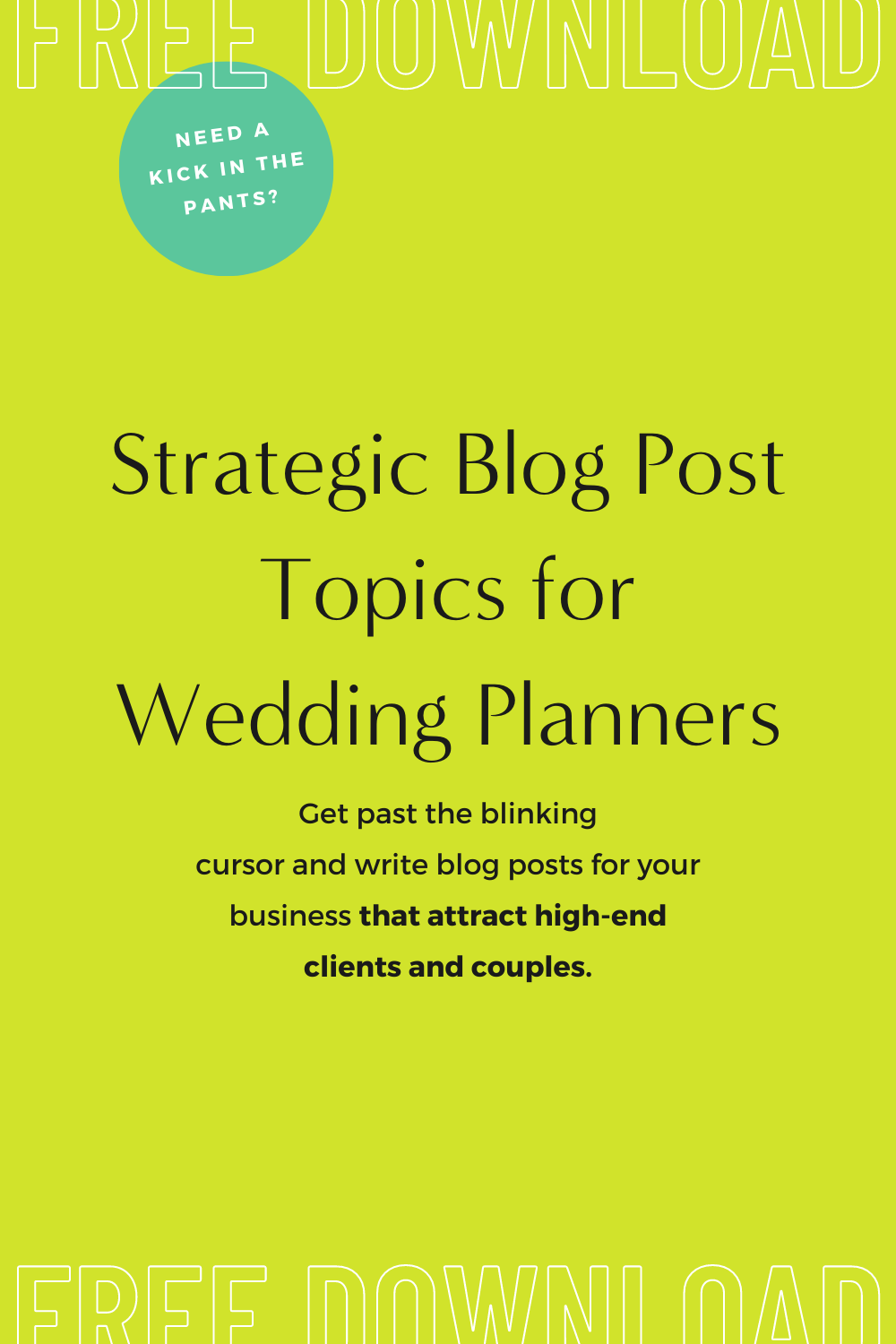 Get your hands on our exclusive list of 10 free wedding planner blog ideas. These topics are designed to rank highly on Google, ensuring you attract your ideal clients. Don't let the struggle for content slow you down; download our guide today and bring your blog to life!
