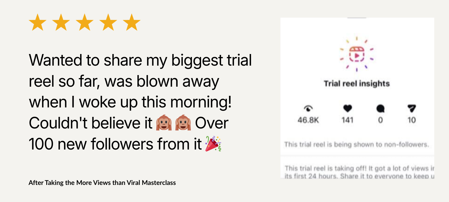 more views than viral masterclass - testimonial 4