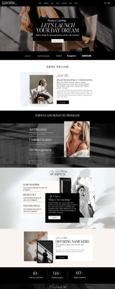 Showit website template Sophia Williams showit 2